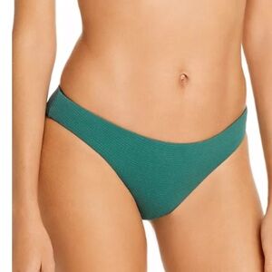 NWT eberjey Pique Annia Palm Textured Emerald Green Bikini Bottom Womens Size XS